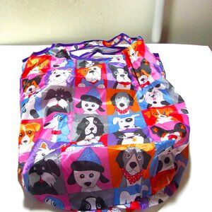 Cartoon Dog Tote Bag Lightweight Nylon Folds into a Pocket Snaps